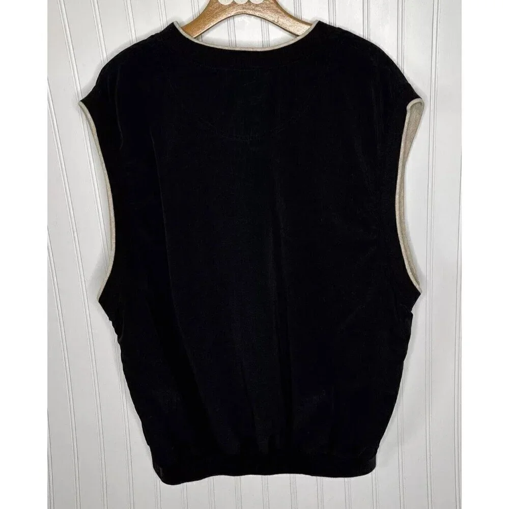 Antigua Oregon State Men’s XL Golf Vest Sleeveless Pullover Nylon Top Black‎ Tan